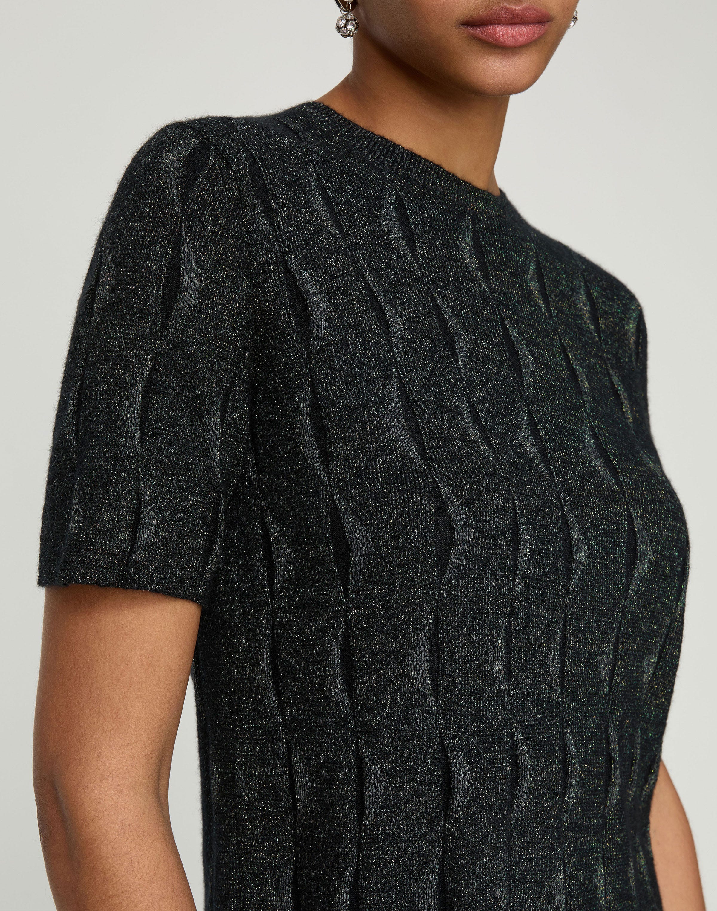 Iridescent Fine Gauge Cashmere Crewneck Sweater