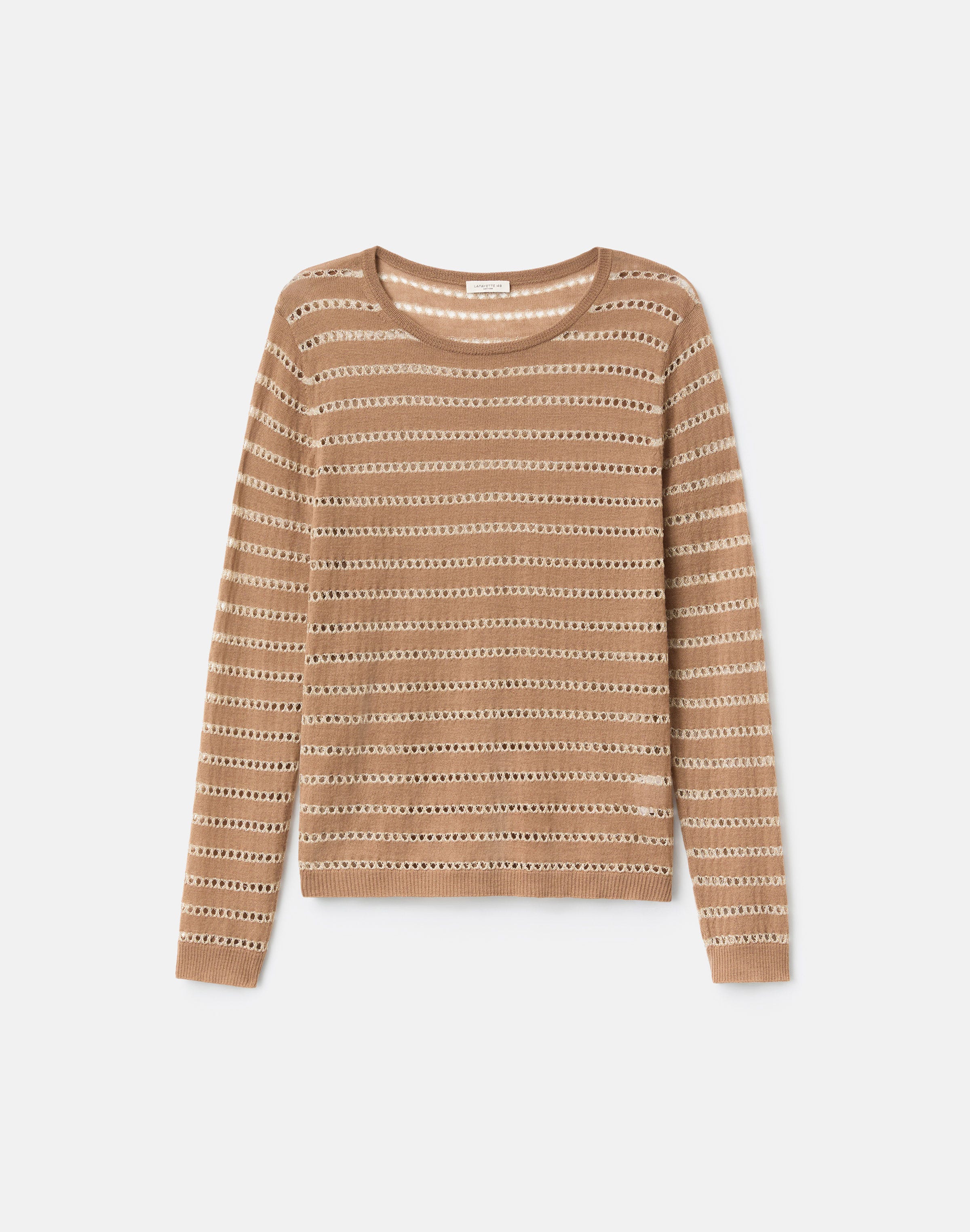 Metallic Stripe Fine Gauge Cashmere Sweater