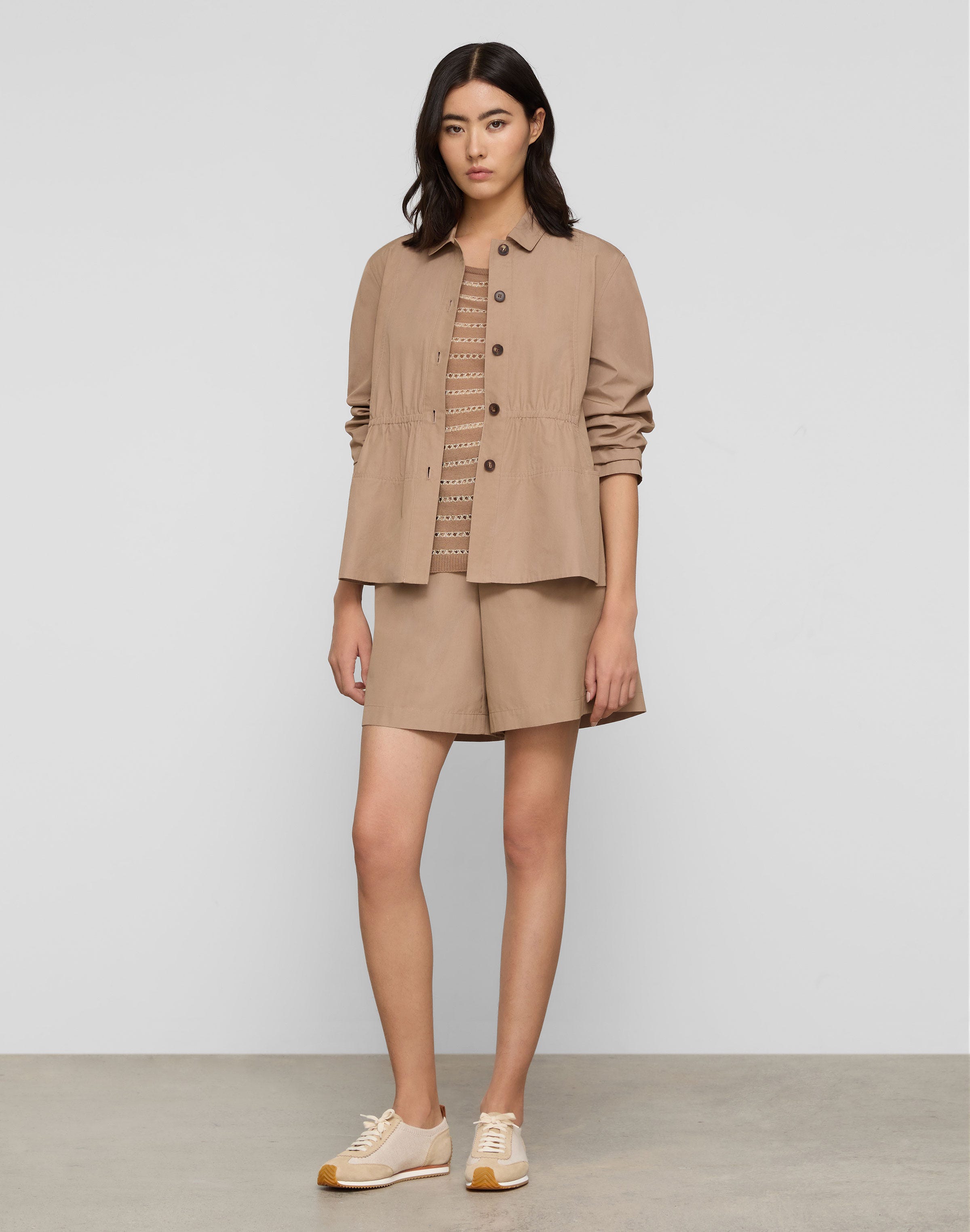 Metallic Stripe Fine Gauge Cashmere Sweater