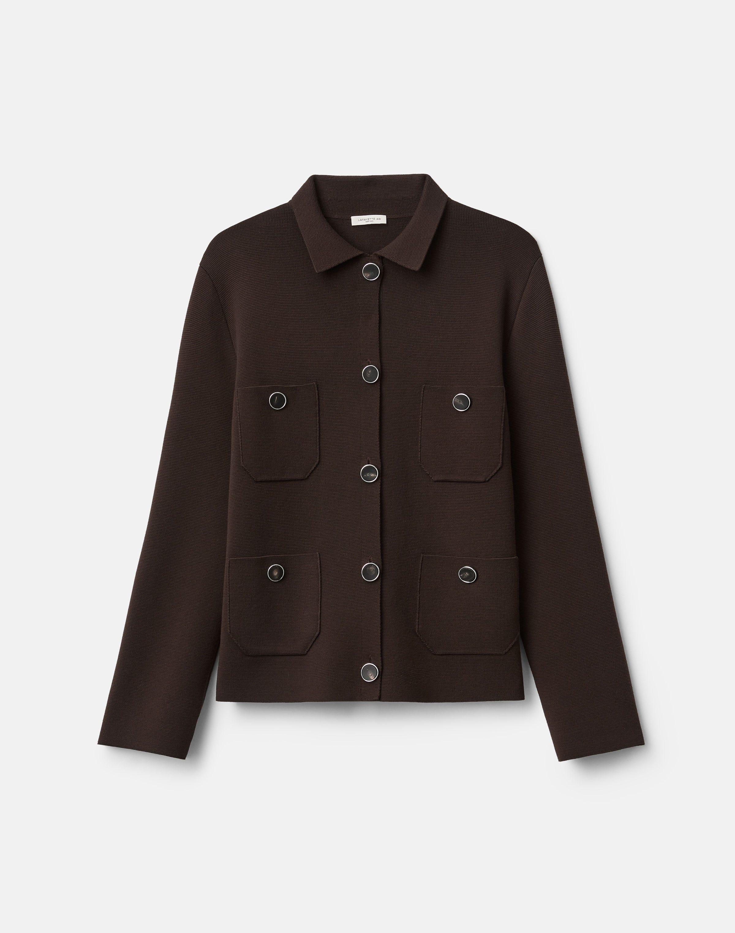 Responsible Matte Crepe Knit Shirt Jacket