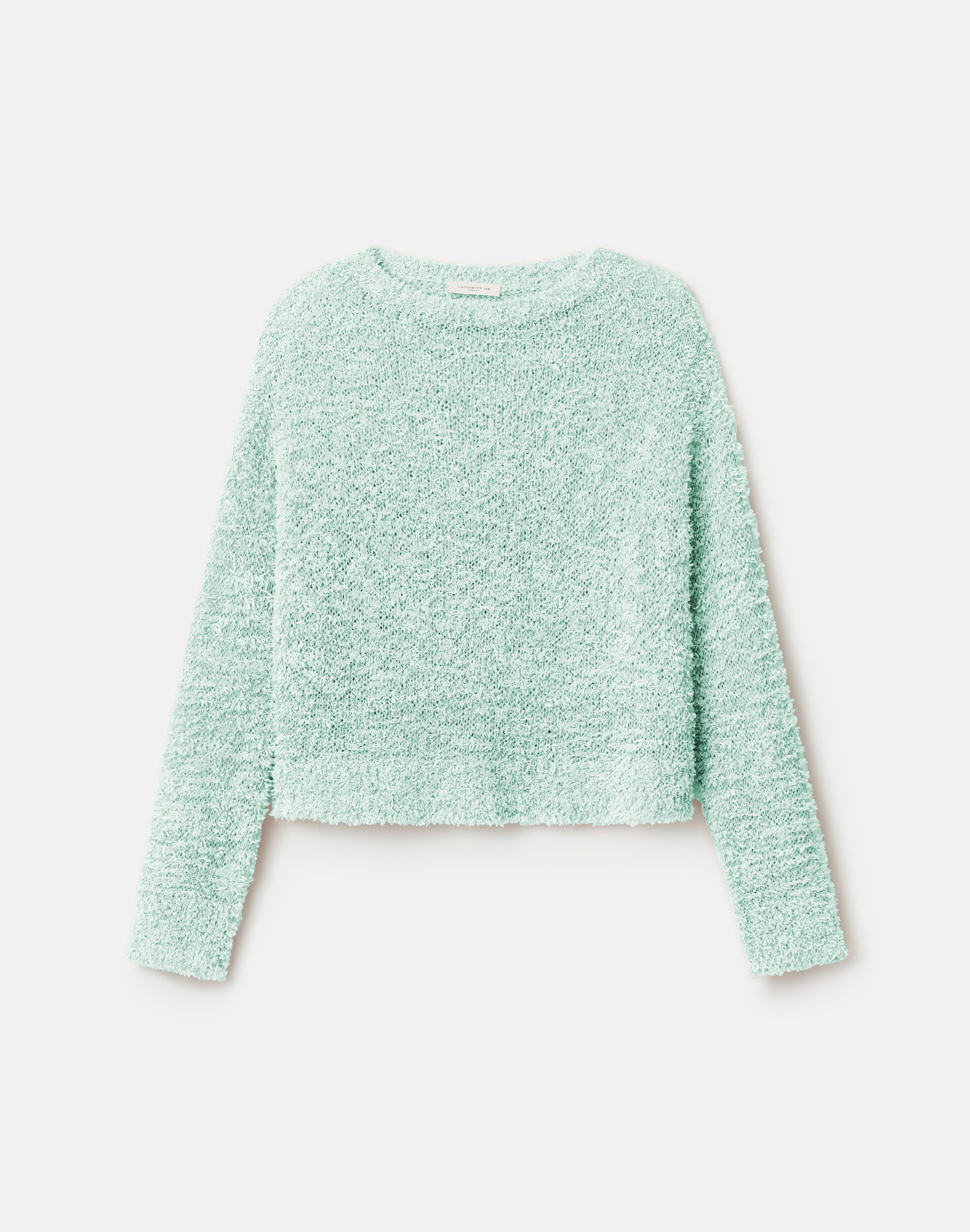 Feathered Cotton-Sequin Silk Sweater