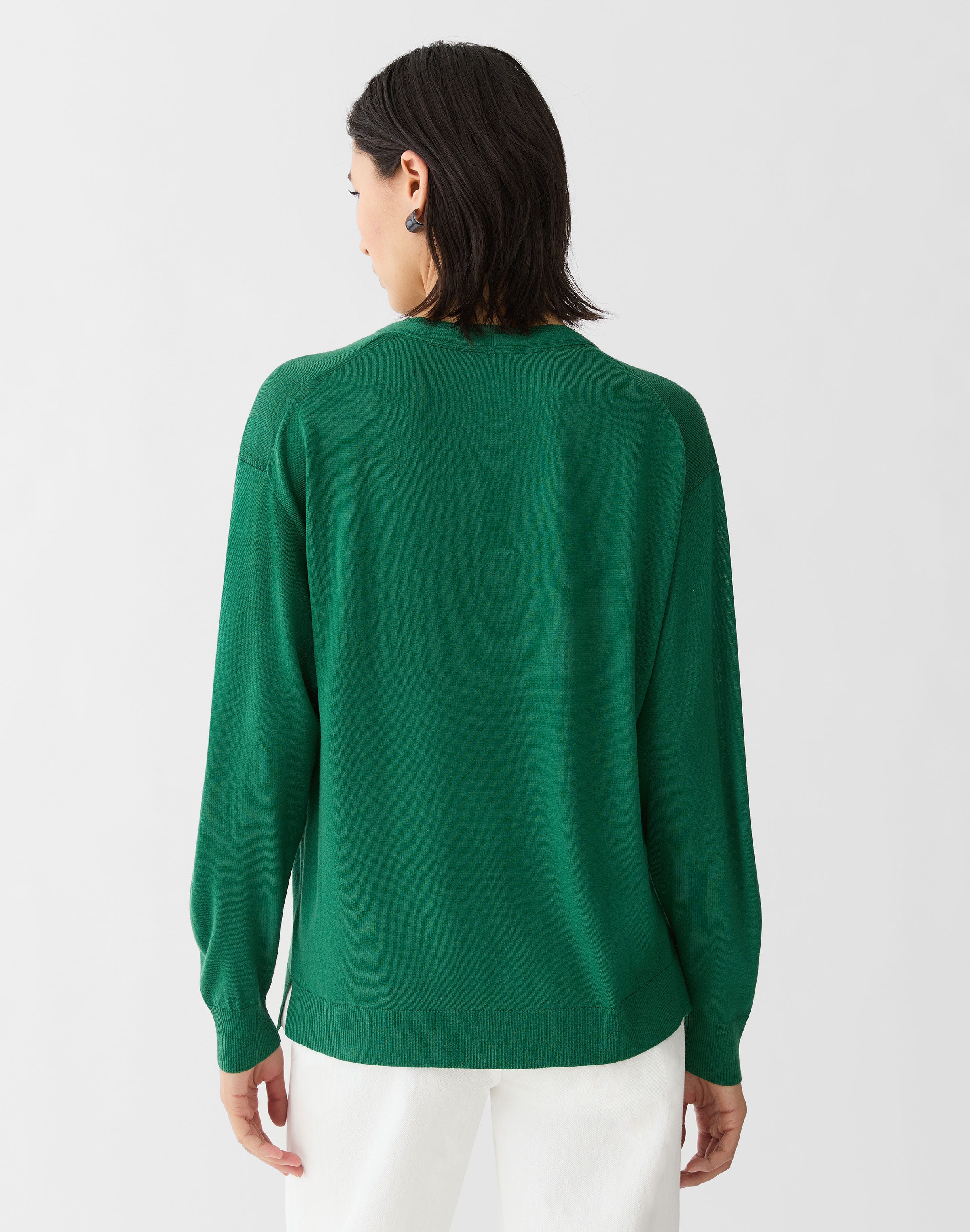 Superfine Merino Wool V-Neck Sweater
