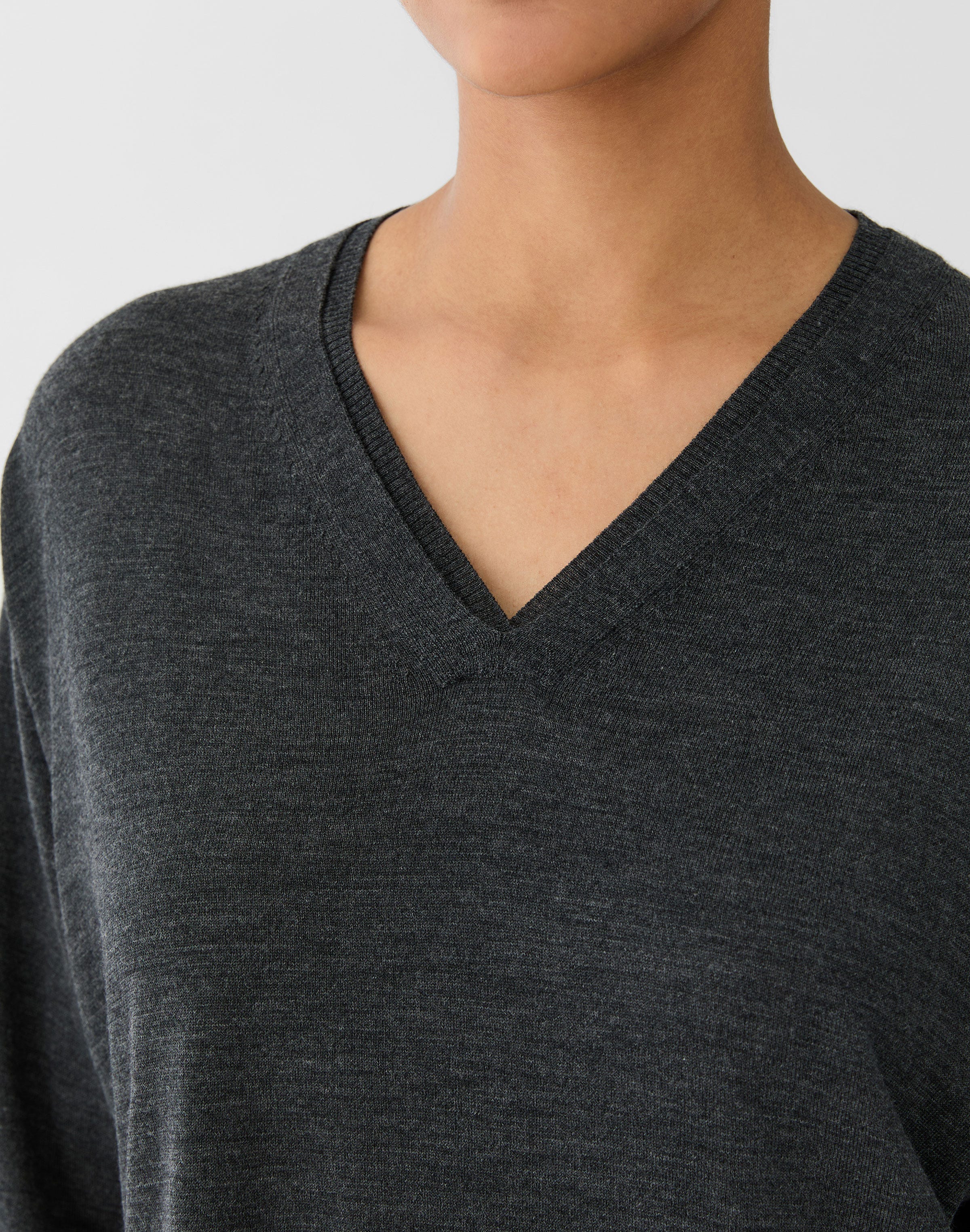 Superfine Merino Wool V-Neck Sweater