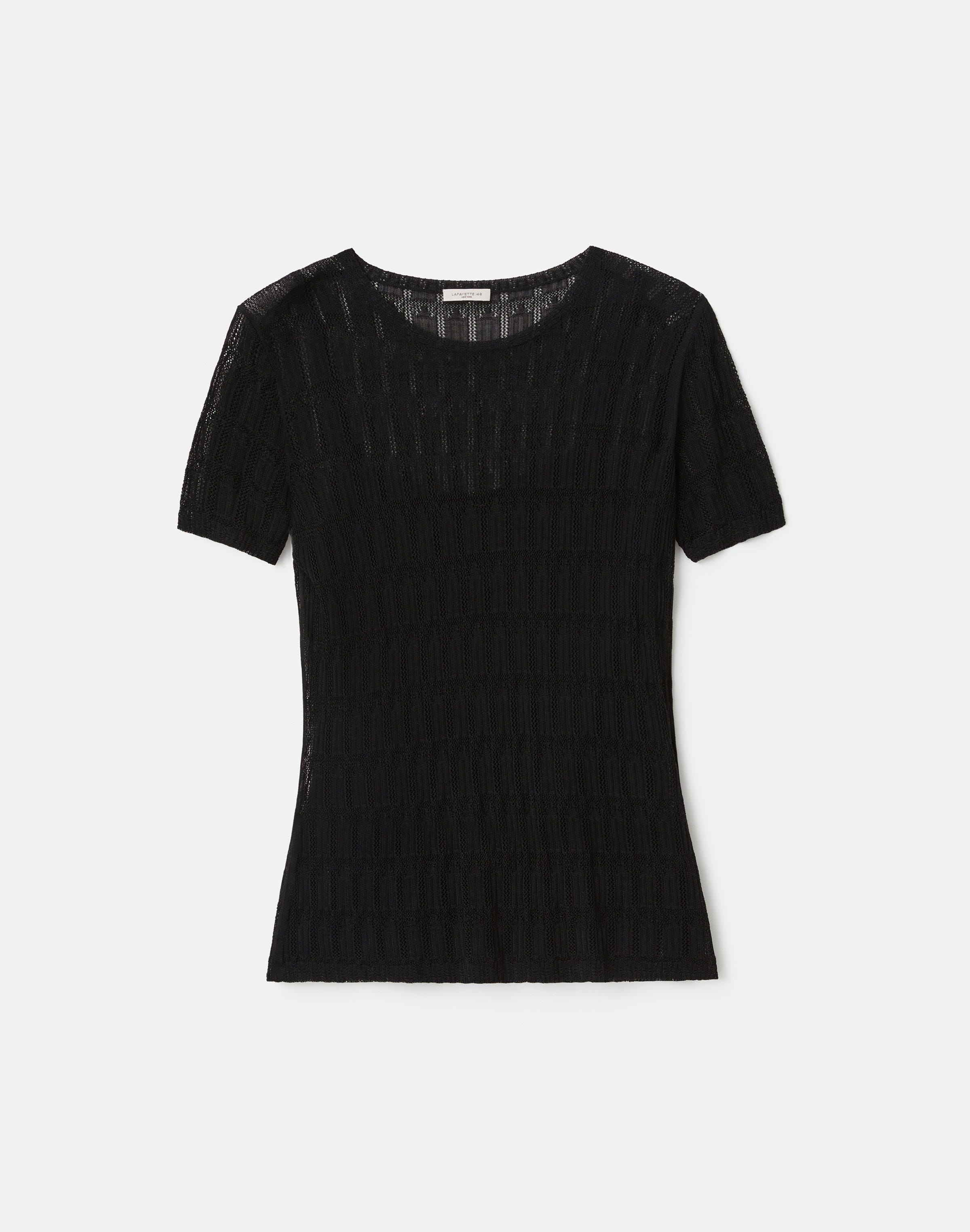 Viscose Lace Stitch Crewneck Sweater