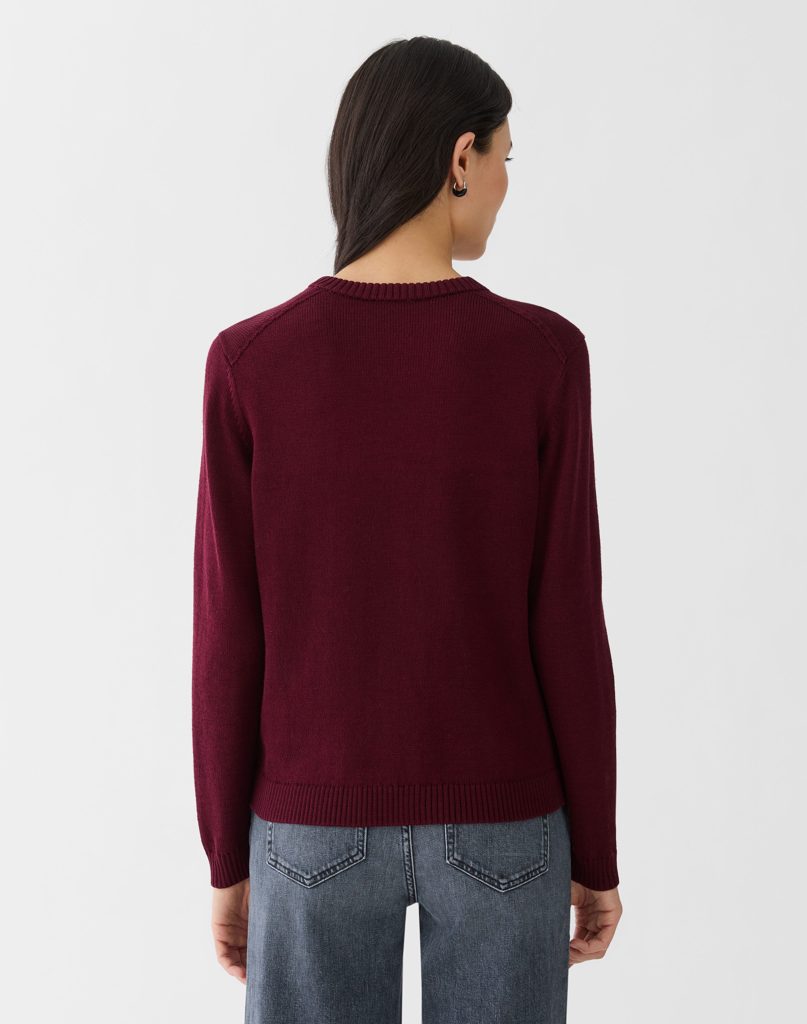 Cotton-Silk Crewneck Bomber Cardigan