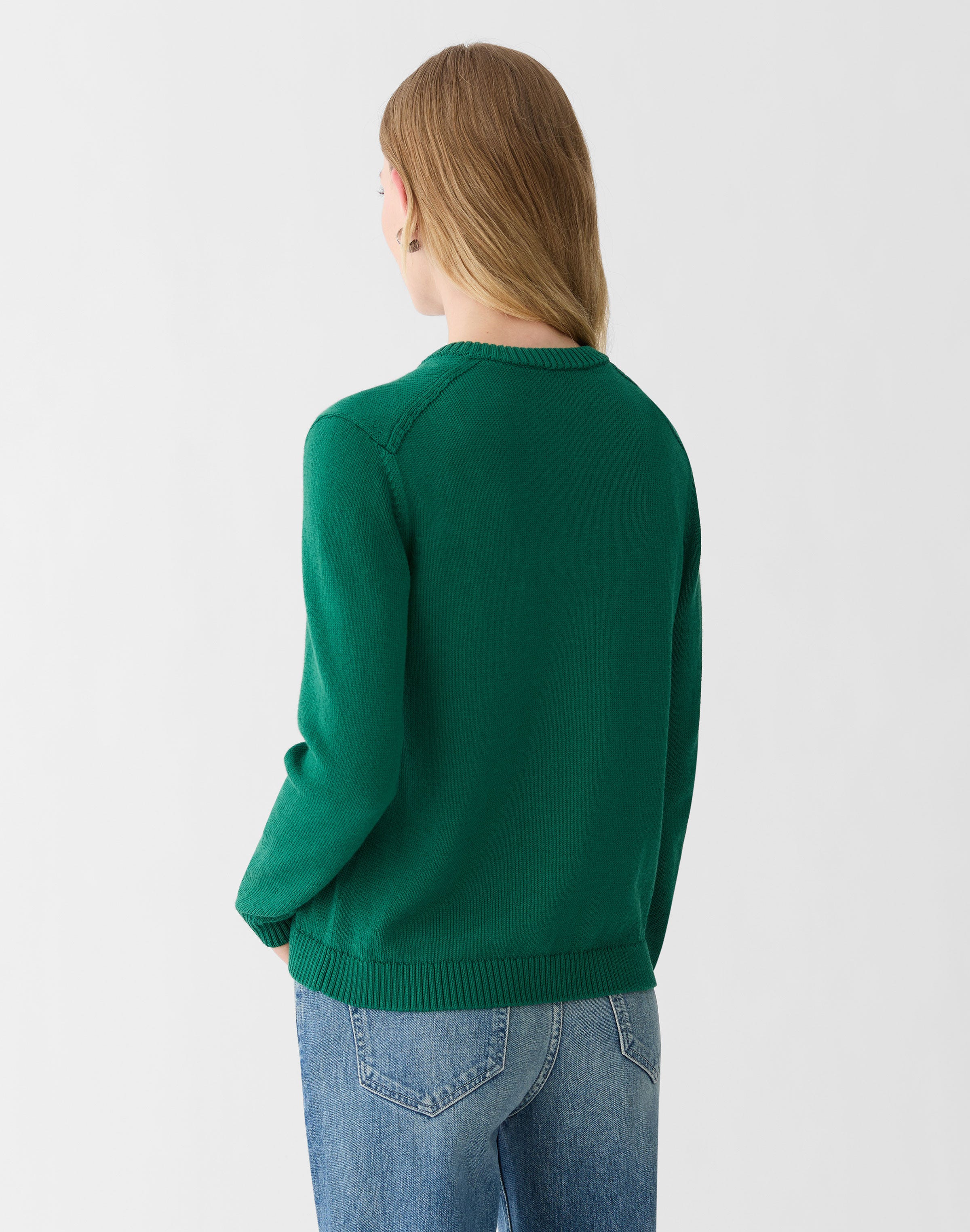 Plus-Size Cotton-Silk Crewneck Bomber Cardigan