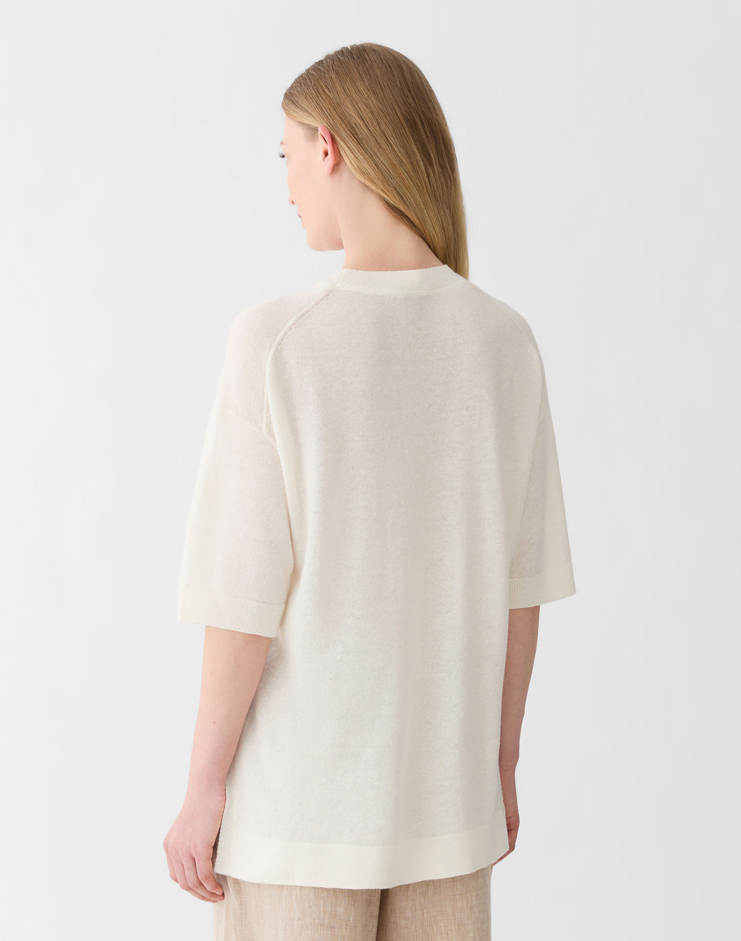 Cashmere-Linen Knit T-Shirt