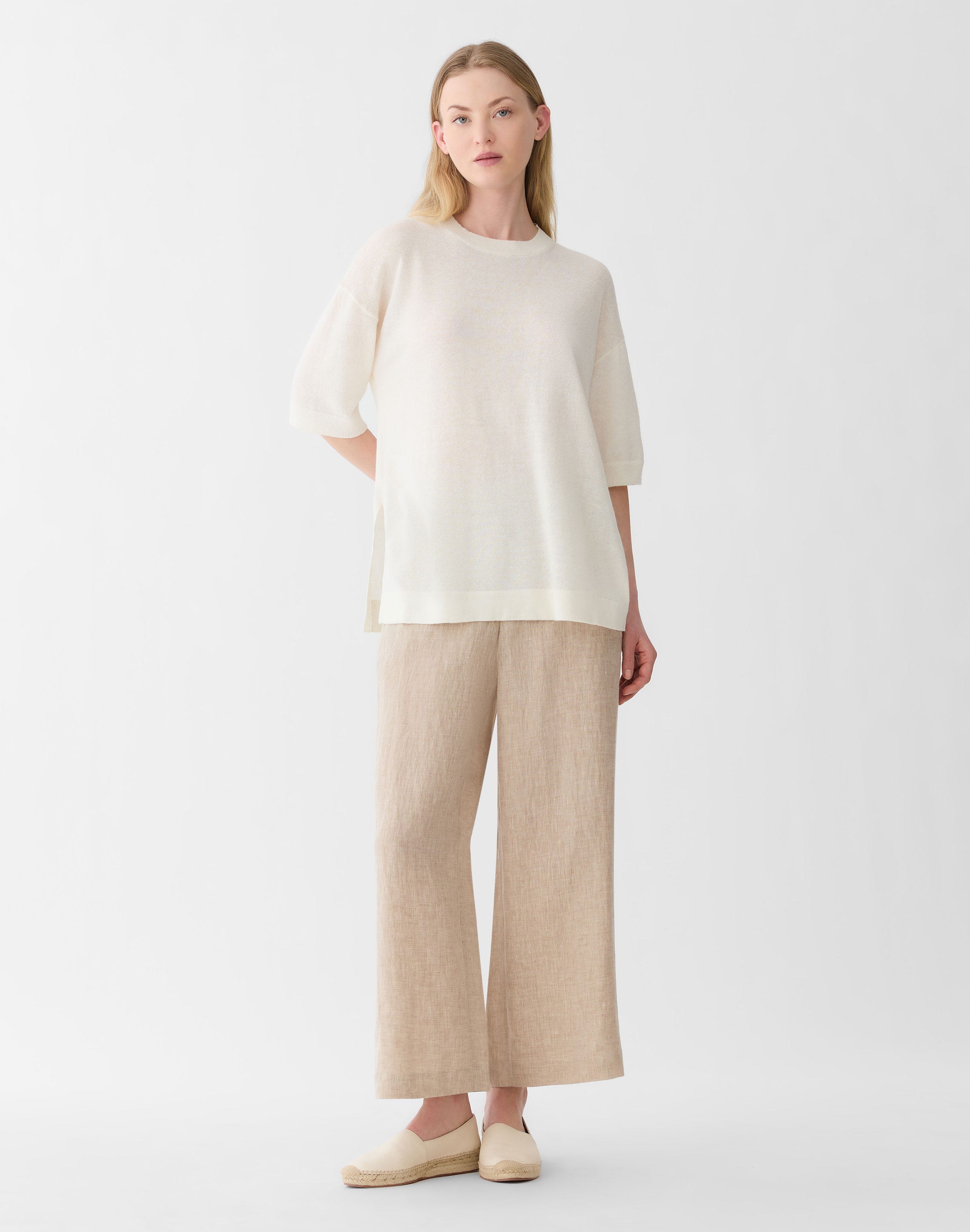 Cashmere-Linen Knit T-Shirt