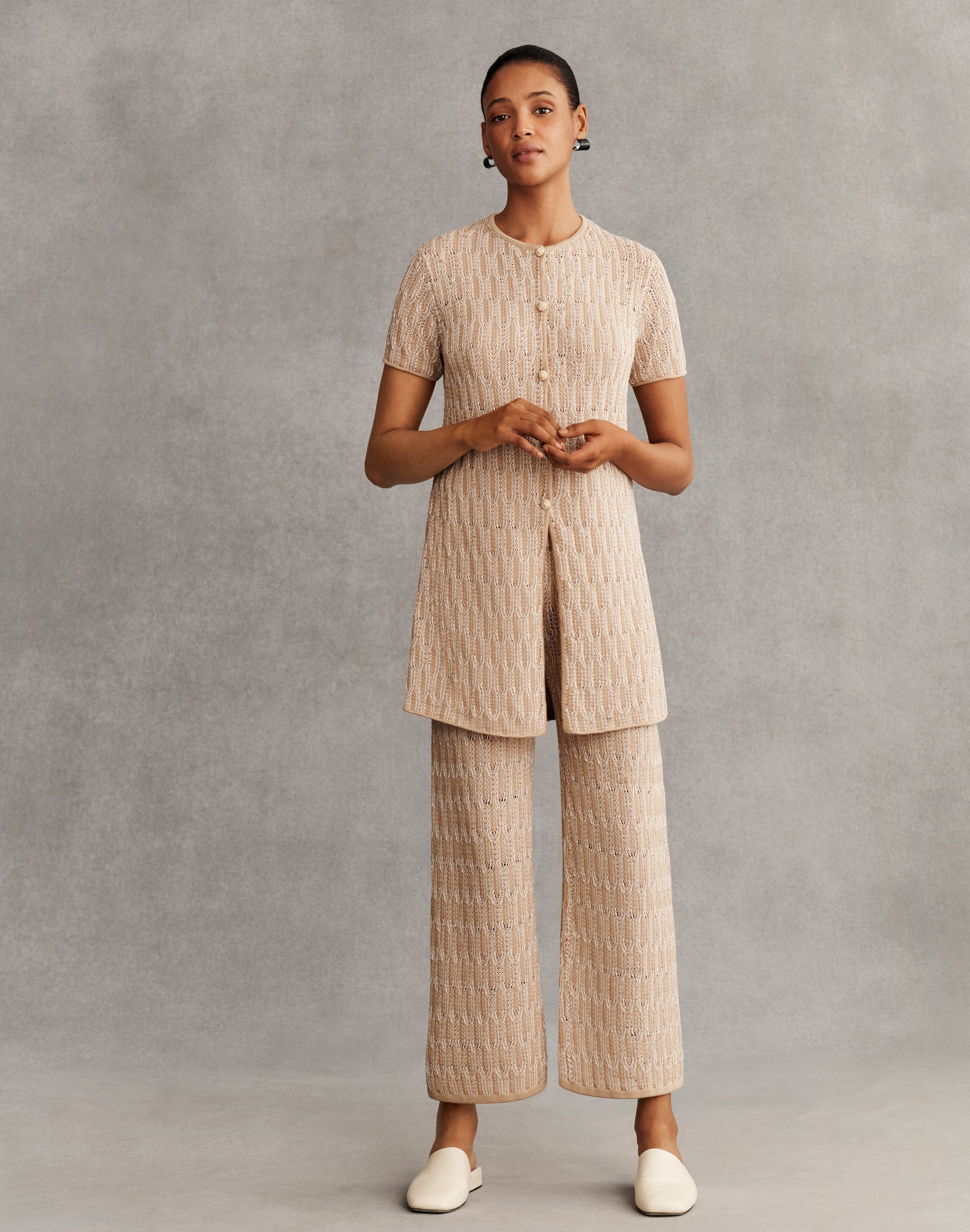 Fine Cotton Rope Lace Stitch Cardigan