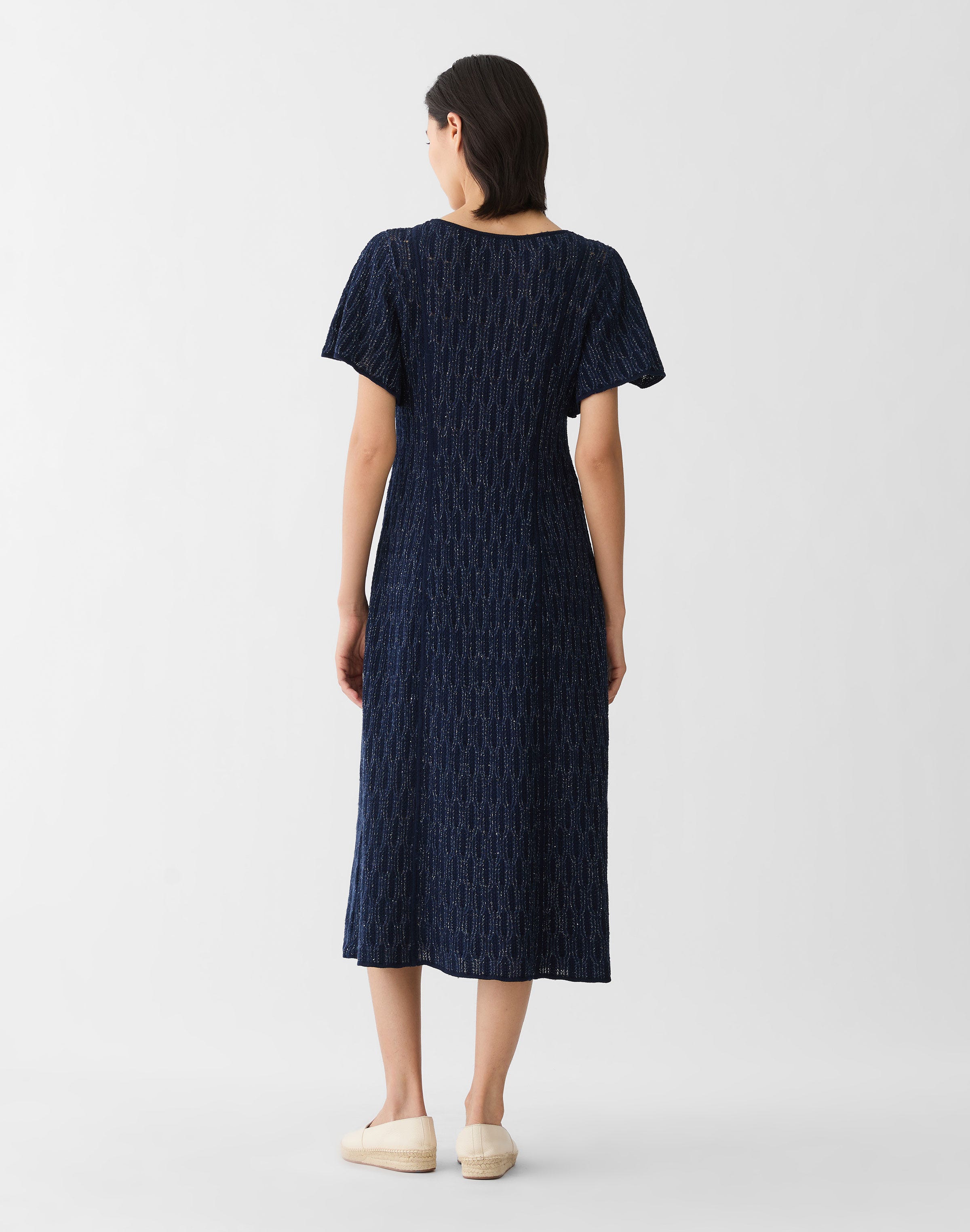 Fine Cotton Rope Sequined Lace Stitch Dress