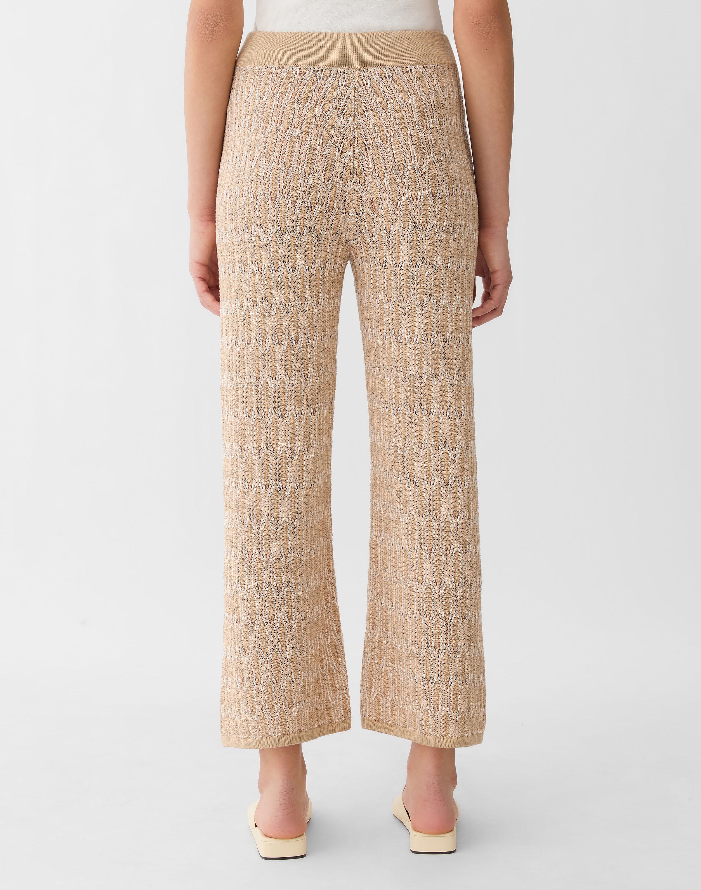 Fine Cotton Rope Lace Stitch Ankle Pant
