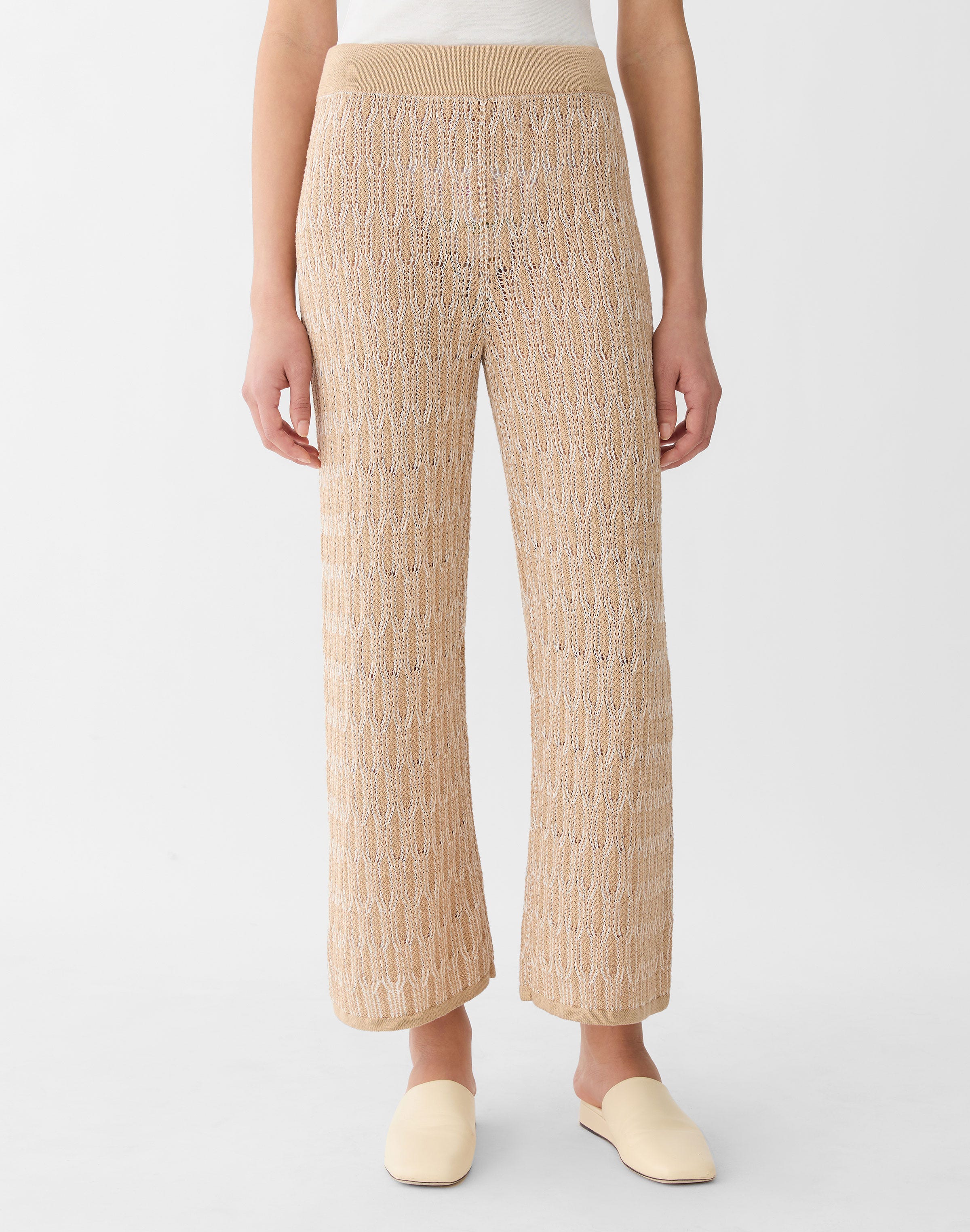 Fine Cotton Rope Lace Stitch Ankle Pant