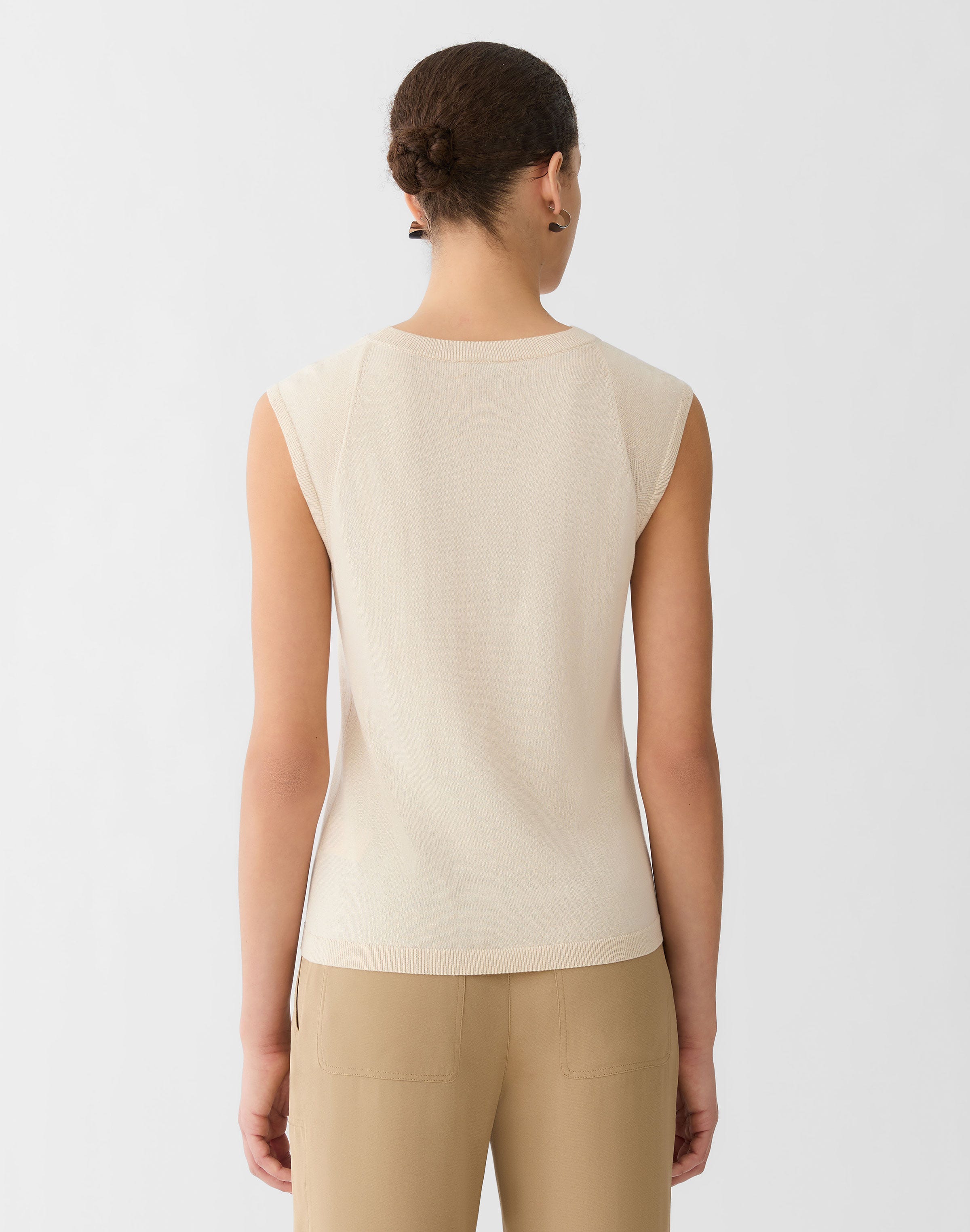 Fine Cotton-Silk Crewneck Shell