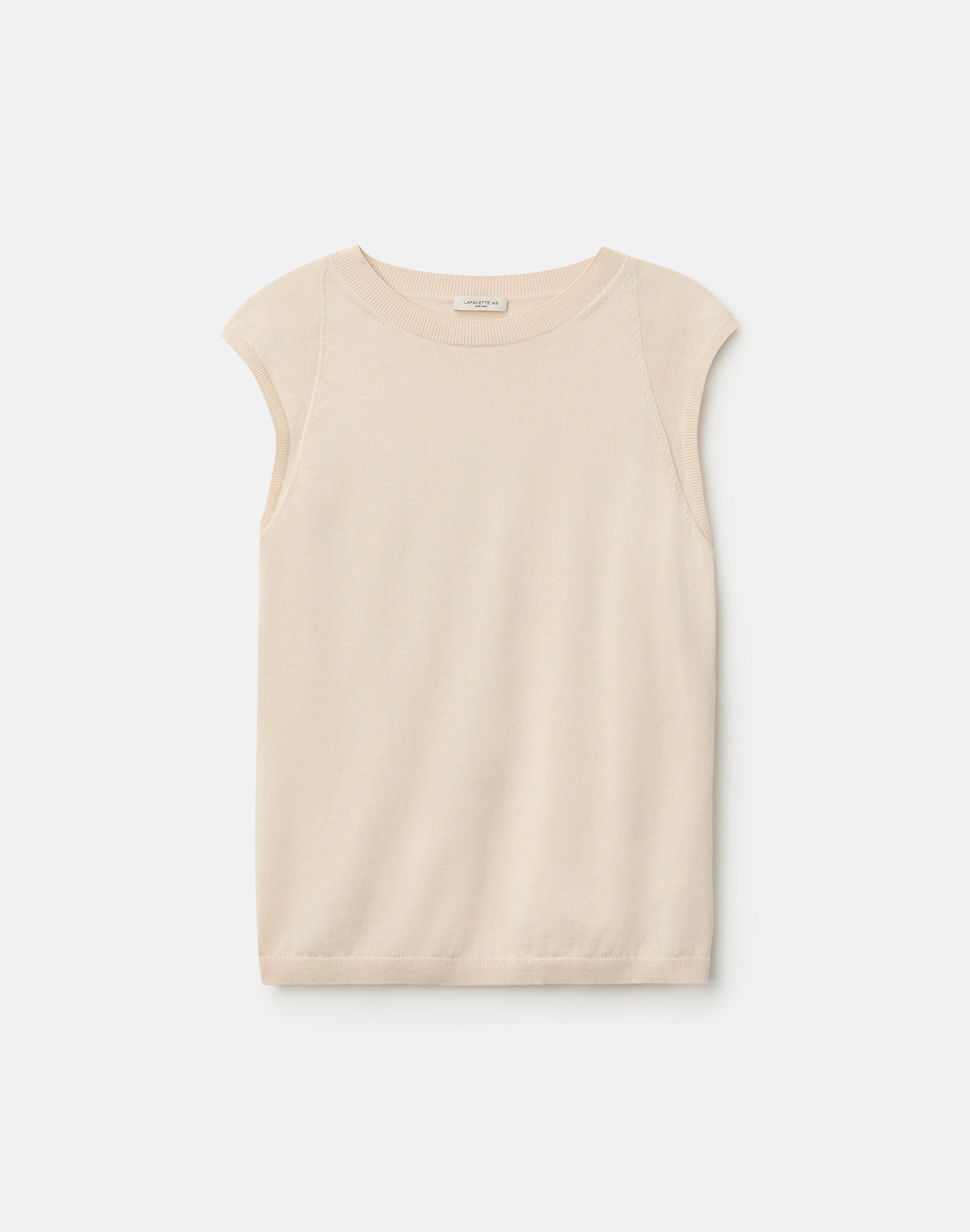 Fine Cotton-Silk Crewneck Shell