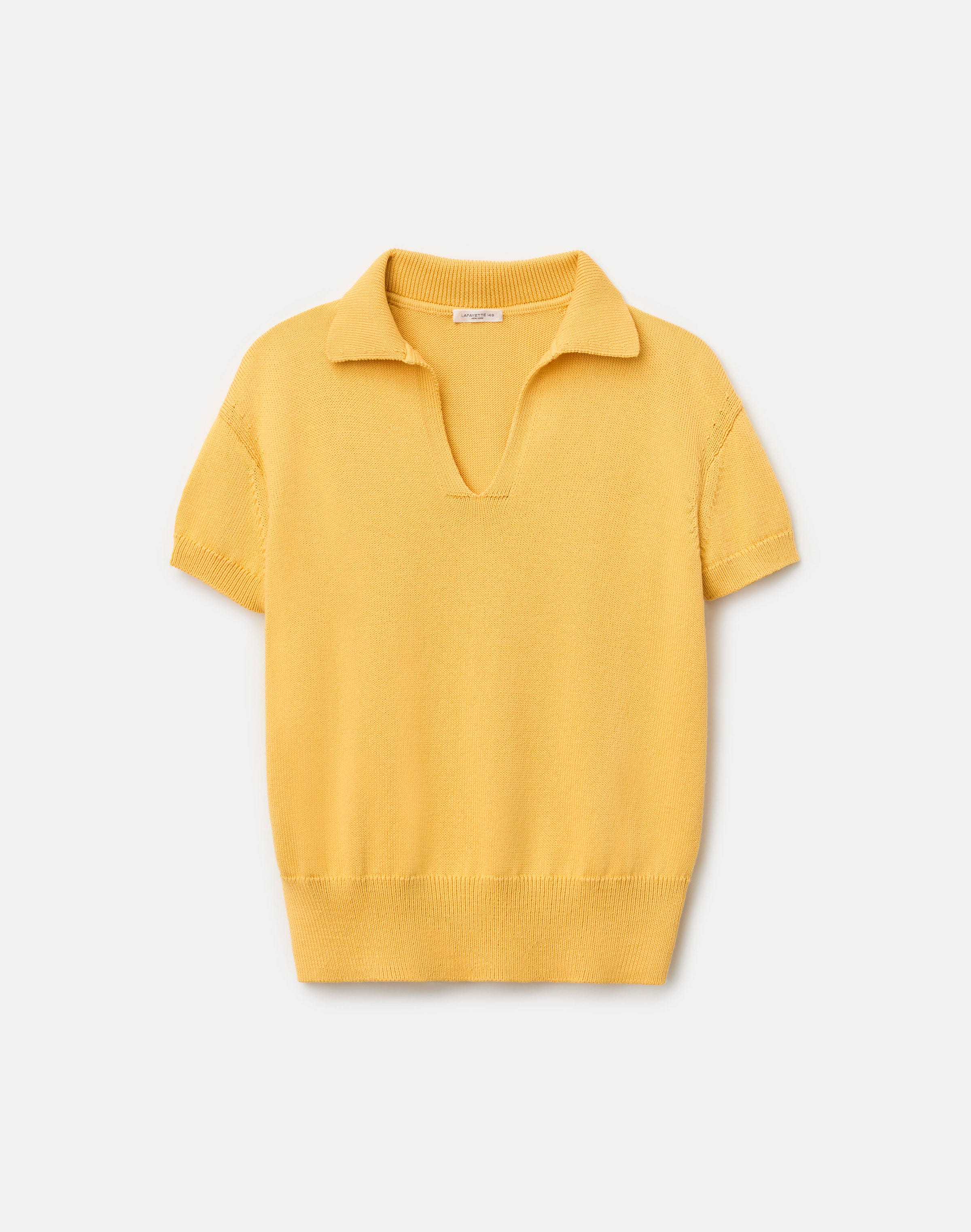 Cotton-Silk Short Sleeve Polo Sweater