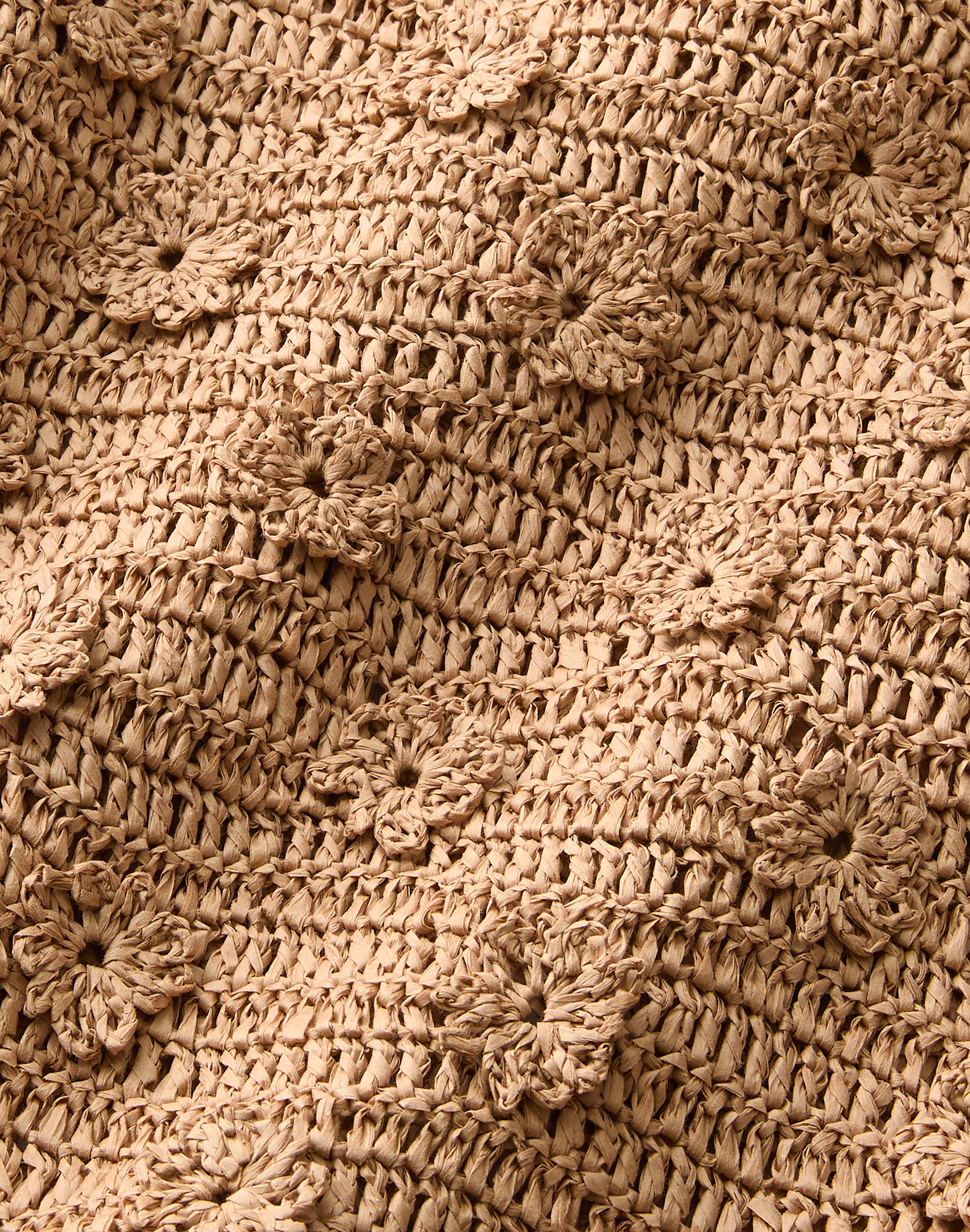 Hand Crocheted Paper Ribbon Floral Sweater
