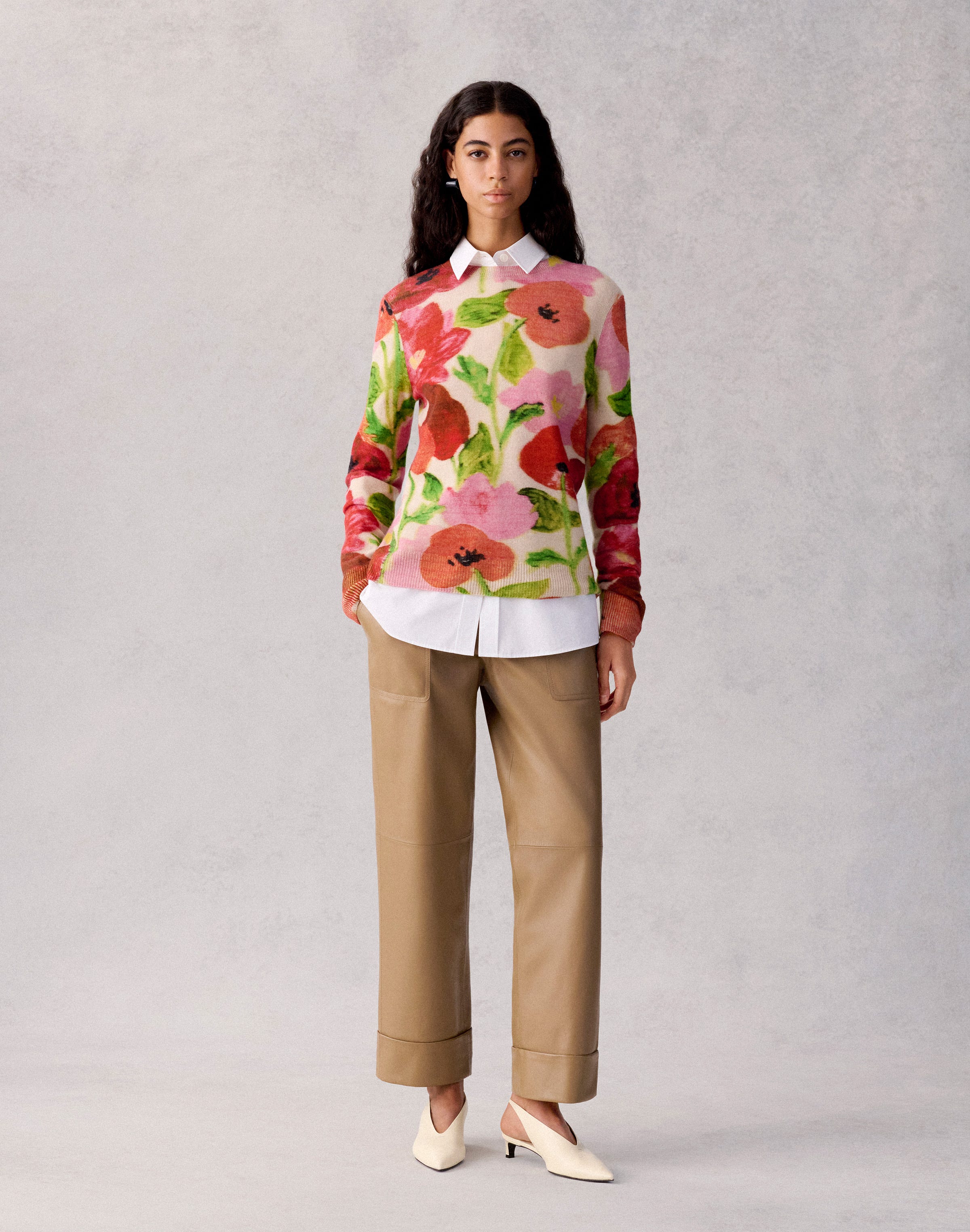 Blossom Print Cashmere Sweater