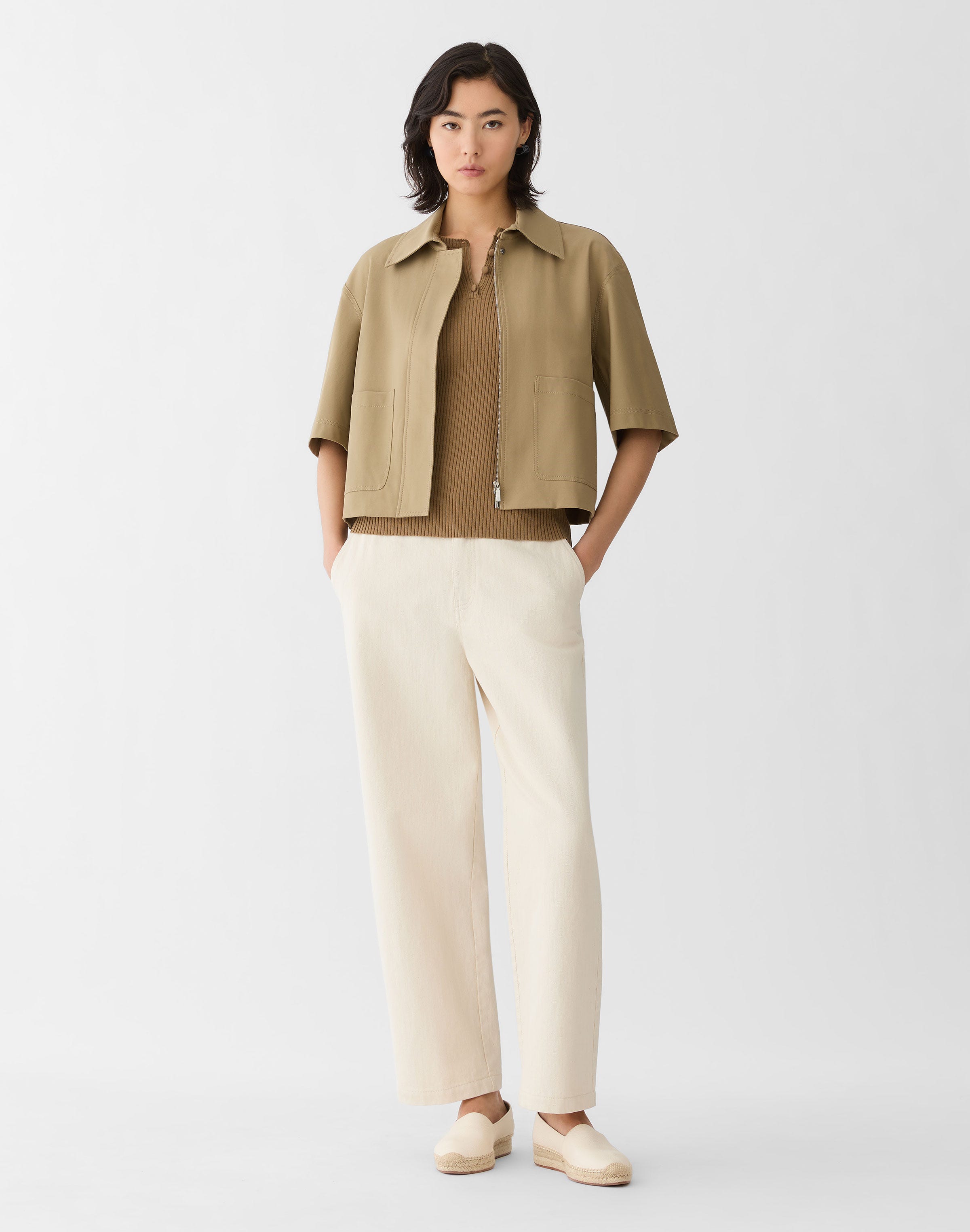 Finespun Voile Ribbed Henely Tee