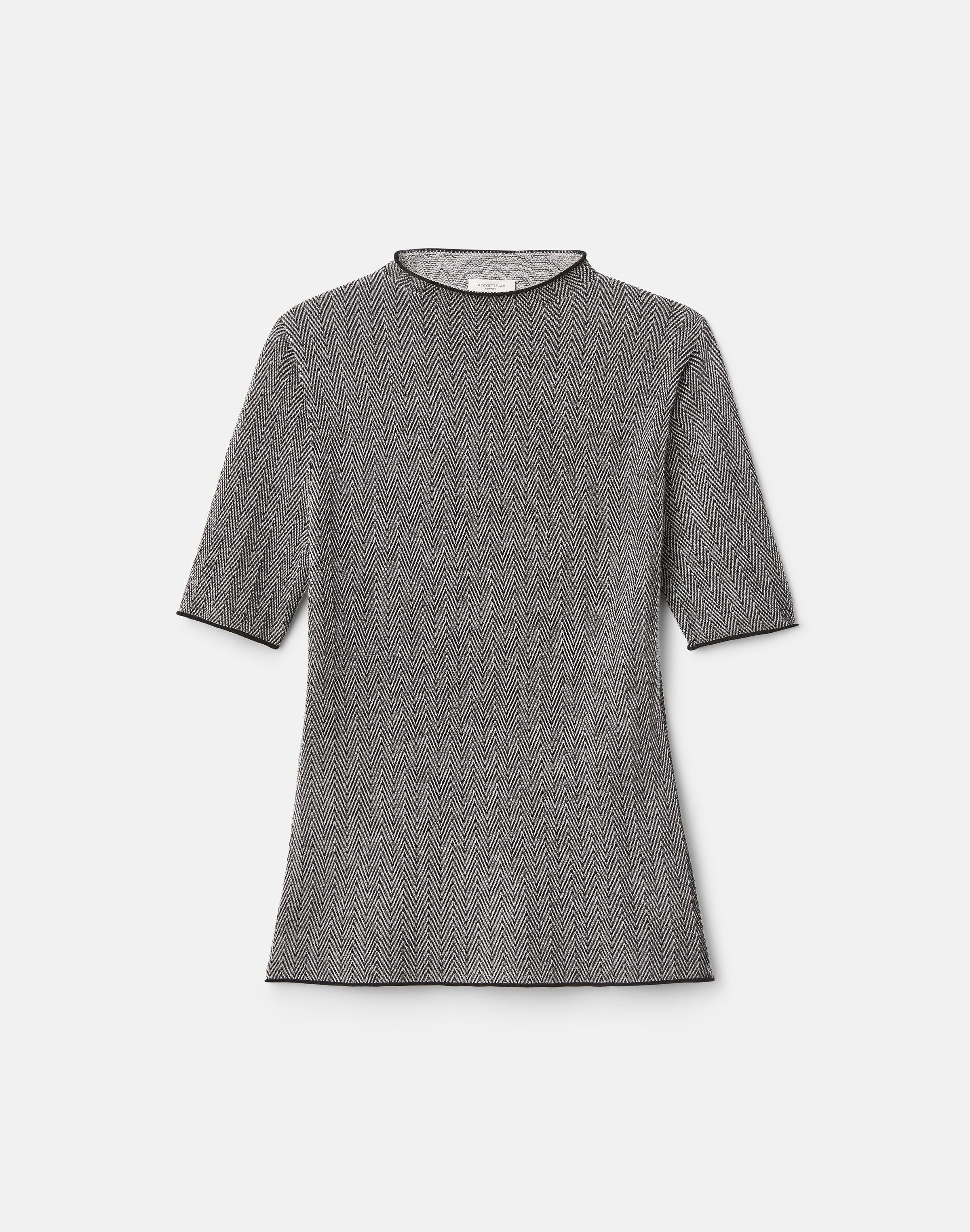 Fine Cashmere Herringbone Jacquard Sweater