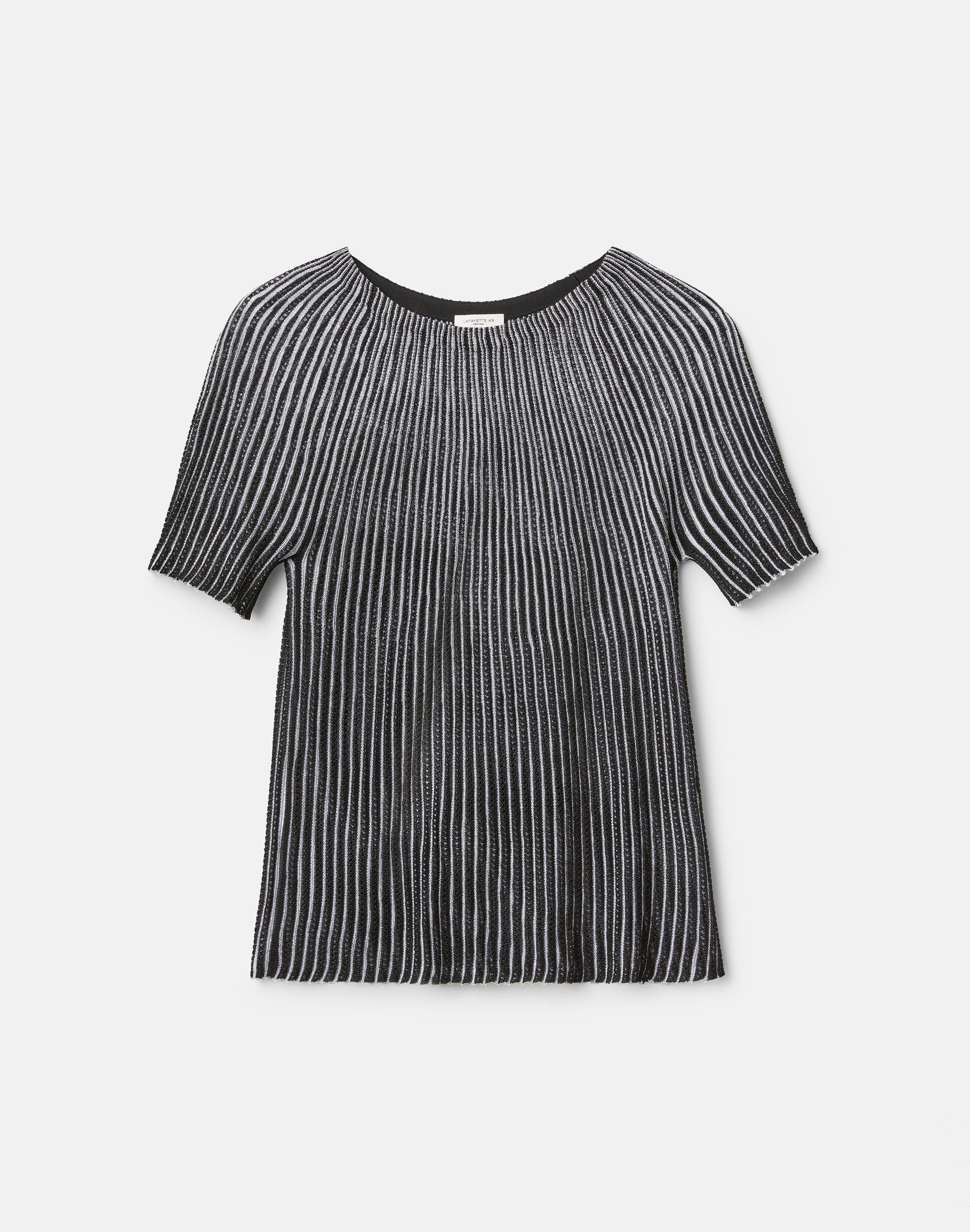Metallic Shimmer Pointelle Sweater