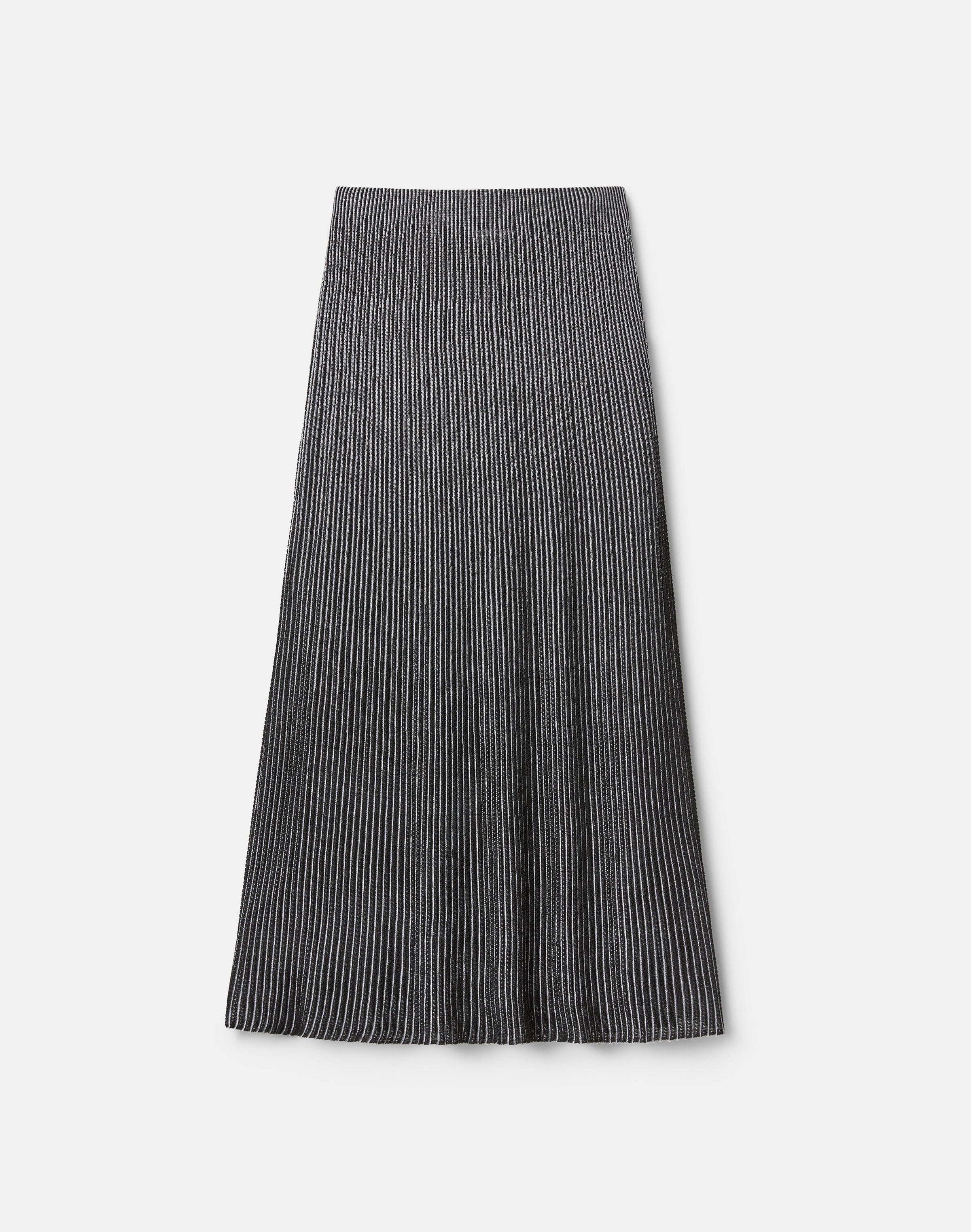 Metallic Shimmer Pointelle Knit Skirt