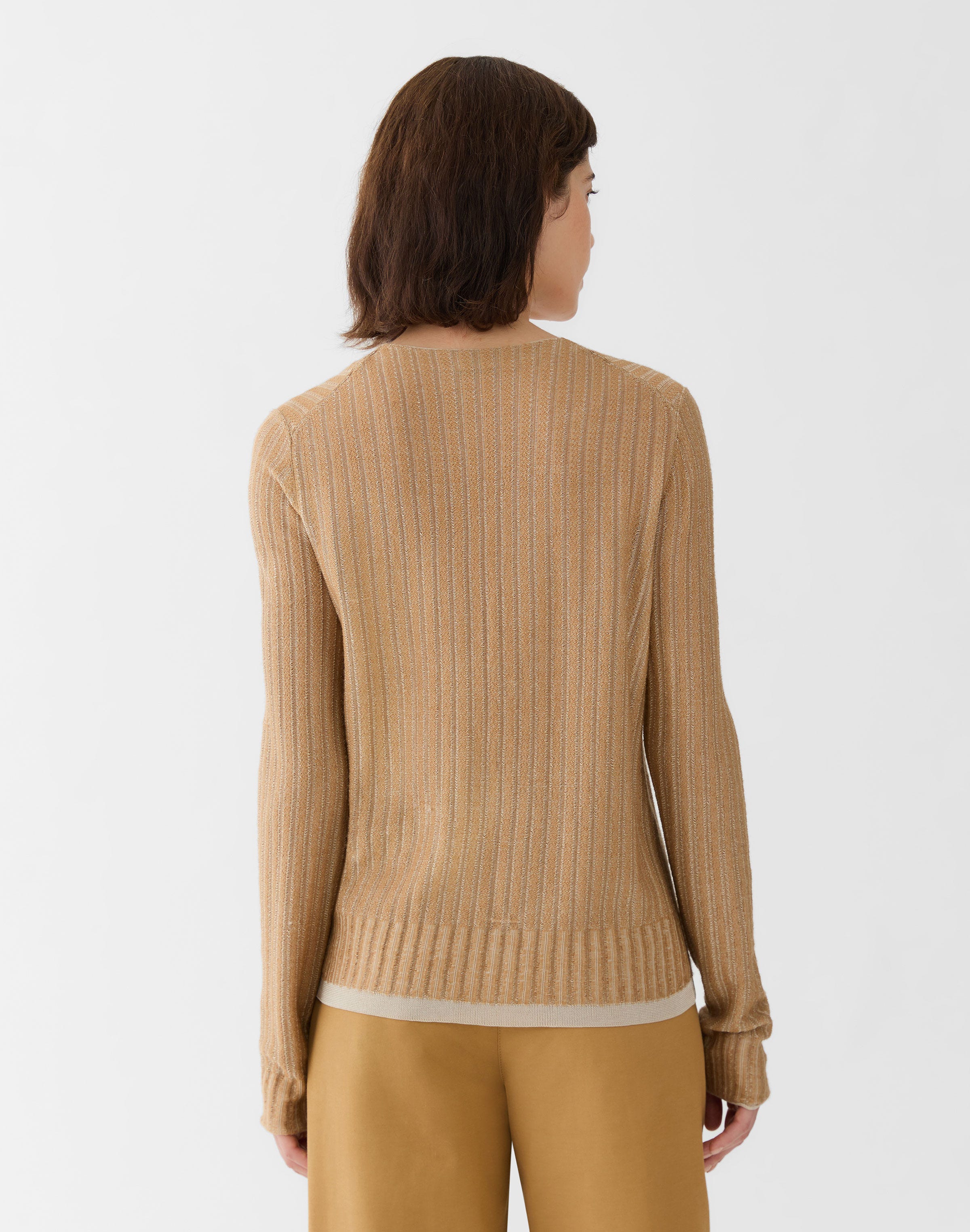 Stripe Jacquard Cashmere-Viscose Cardigan