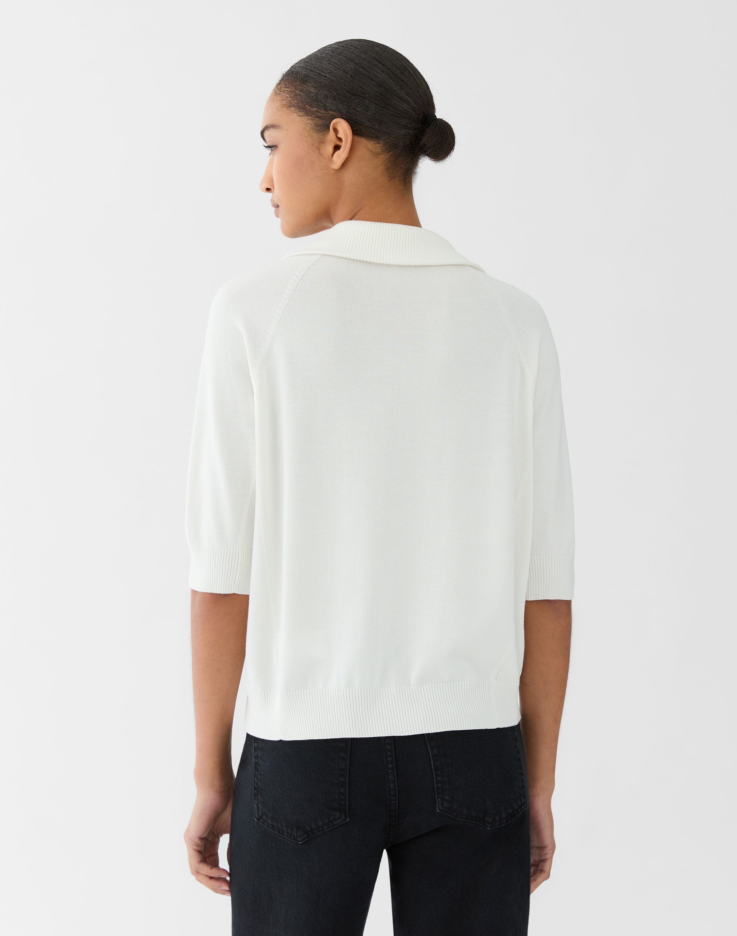 Responsible Matte Crepe Half Zip Sweater