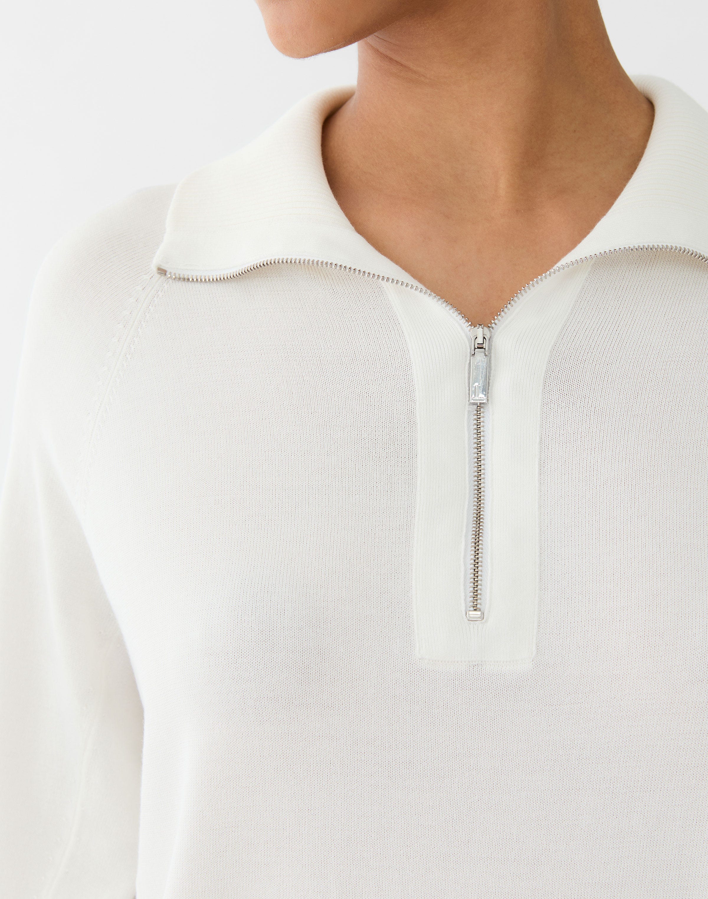 Responsible Matte Crepe Half Zip Sweater