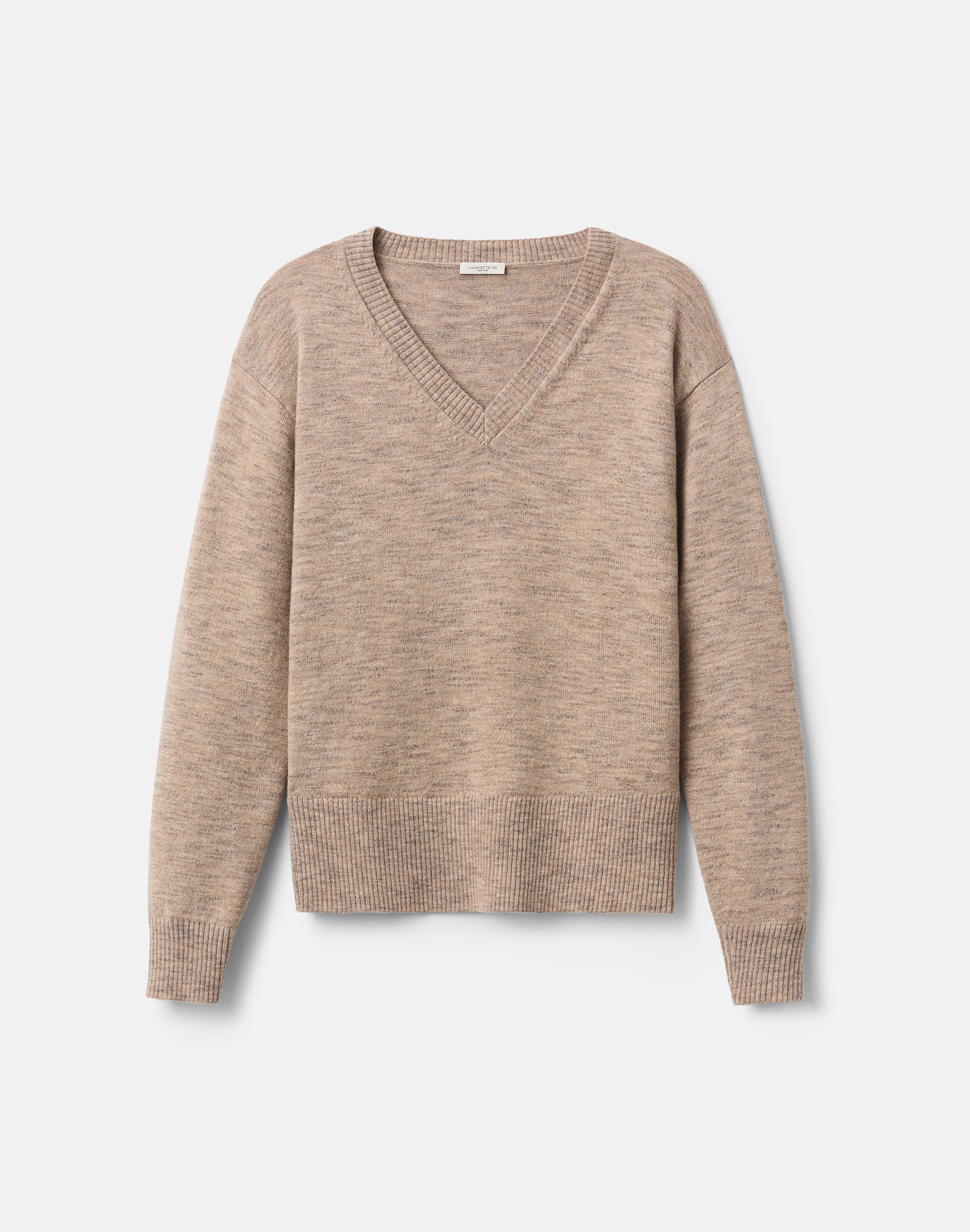 Wool-Cashmere Mouliné V-Neck Sweater