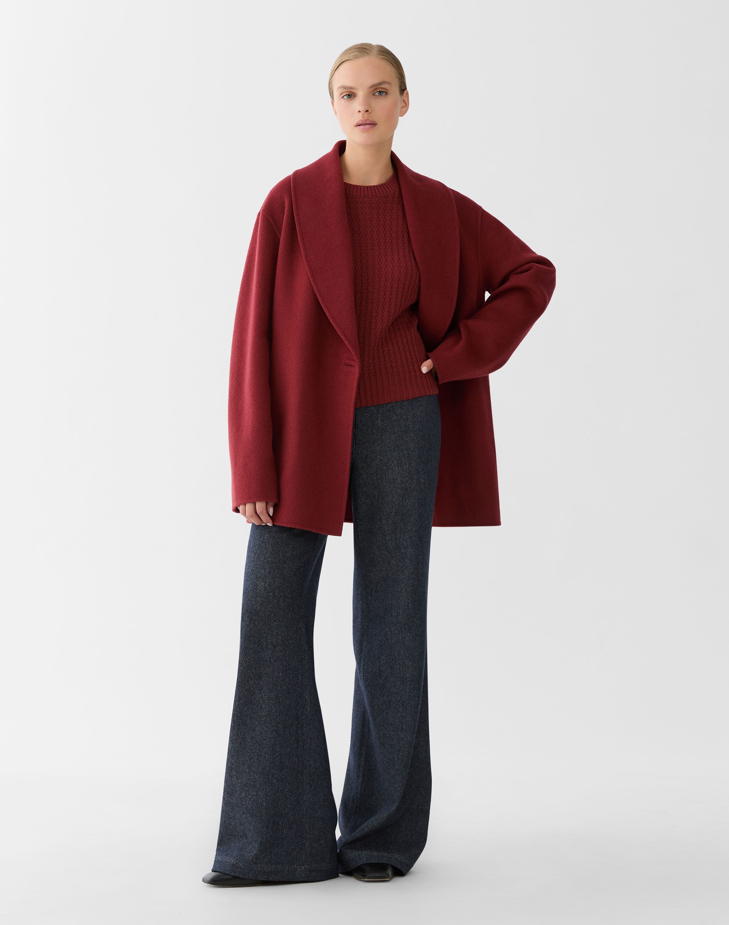 Cashmere Mixed Stitch Crewneck Sweater