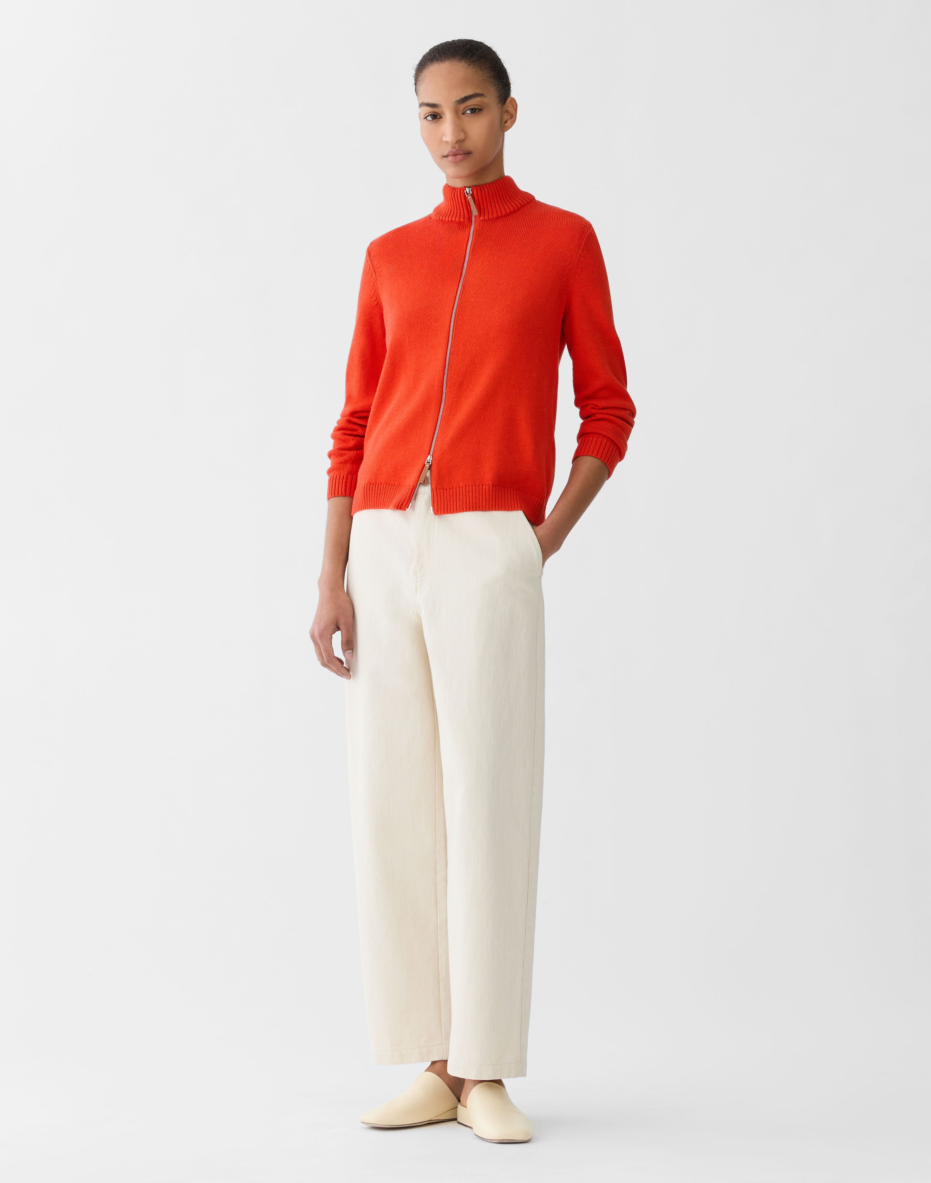 Petite Cotton-Silk Bomber Cardigan