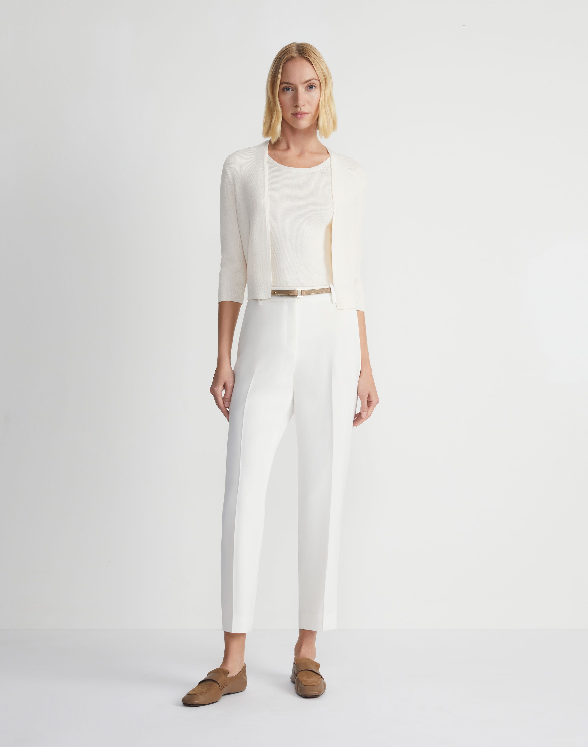Petite Finespun Voile Open-Front Cropped Cardigan